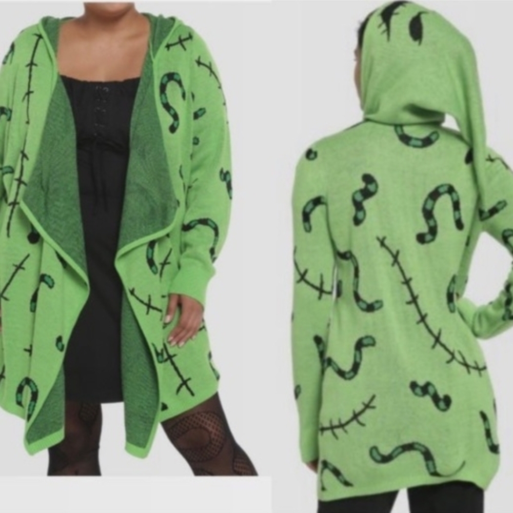 Disney Nightmare Before Christmas Oogie Boogie Open-Front Cardigan NWT